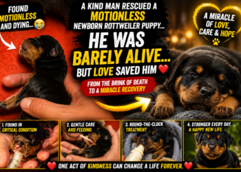 Miracle of Survival: The Weak Newborn Rottweiler Puppy That Came Back from the Brink of Death