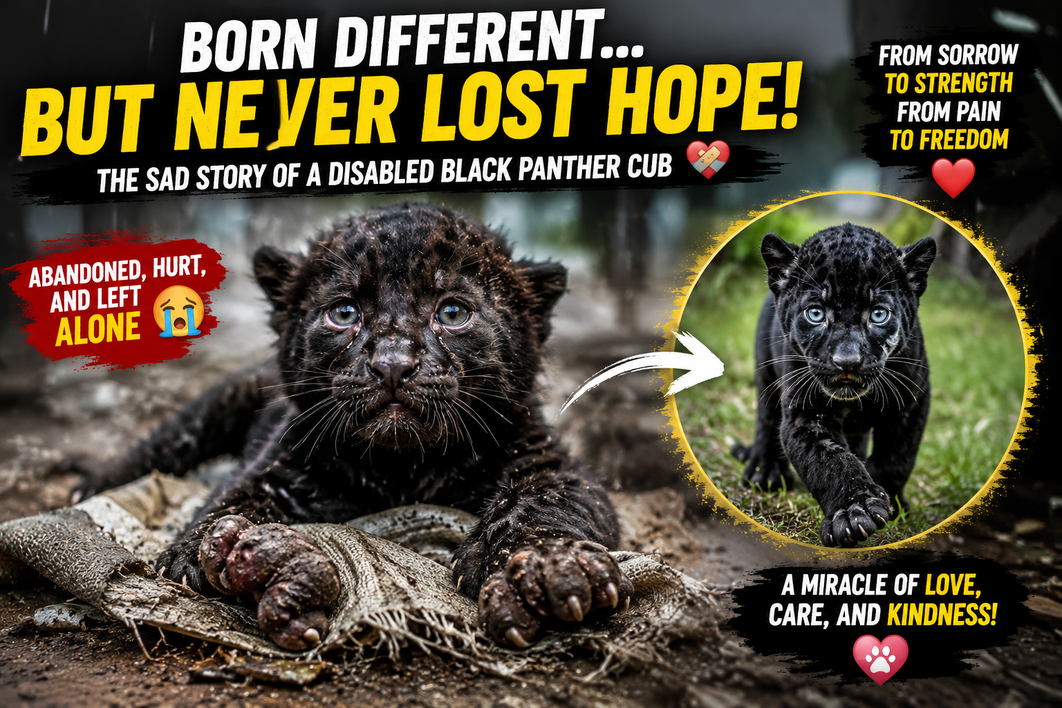 From Flood Victim to Majestic Guardian: The Incredible Rescue and Recovery of an Orphaned Black Panther Cub