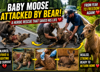 A Brave Rescue: A Baby Moose Saved from a Bear Attack