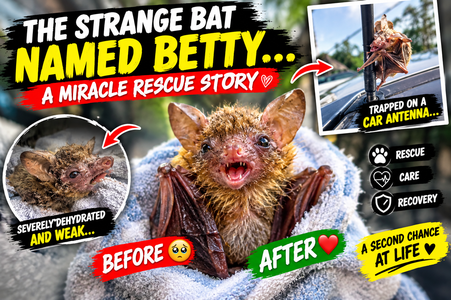 🦇 The Strange Bat Named Betty: A Remarkable Rescue and Recovery Story