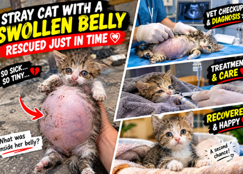 Rescuing a Stray Cat With a Severely Swollen Belly — A Journey From Suffering to Recovery