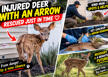 Rescuing a Young Deer After an Arrow Became Stuck in Its Body