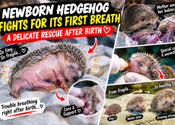 A Newborn Hedgehog Fights for Its First Breath — A Delicate Rescue After Birth