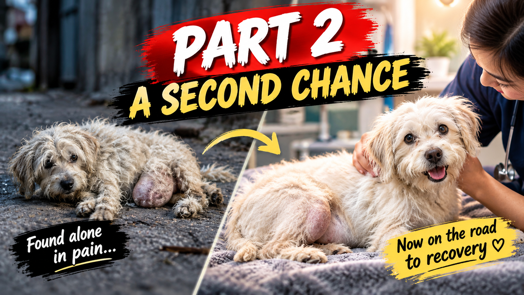 🐶 Part 2: The Dog With a Huge Tumor — After 2 Months of Pain, He Finally Got a Second Chance