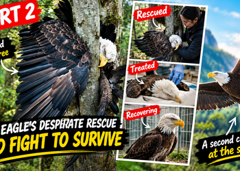 🦅 Part 2: The Eagle Trapped in a Tree — A Desperate Rescue and the Fight to Survive