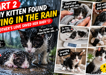 🐱 Part 2: The Tiny Kitten Found Dying in the Rain — From a Lifeless Body to a Happy New Life