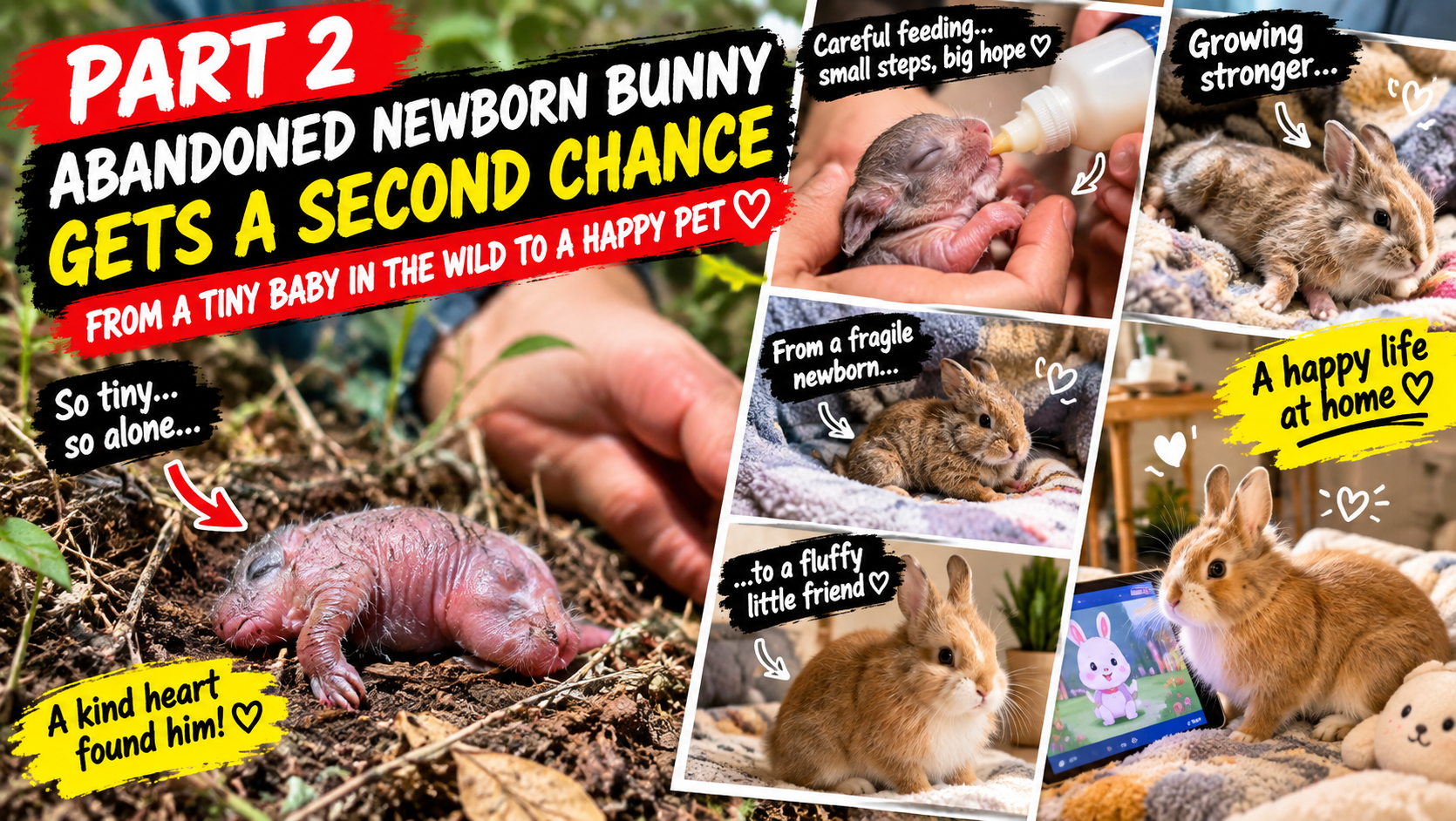 🐰 Part 2: A Kind Woman Found an Abandoned Newborn Bunny — Then Gave It a Second Chance